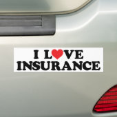 Ik hou van verzekering bumpersticker (Op auto)