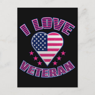 Ik hou van veteranen patriottisch shirt eer onders feestdagenkaart