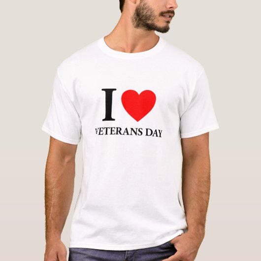 Ik hou van Veterans Day T-shirt (Voorkant)