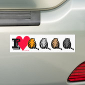Ik hou van vetkatten! bumpersticker (Op auto)