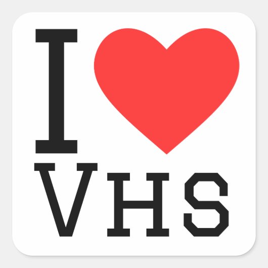 Ik hou van vhs vierkante sticker (Voorkant)