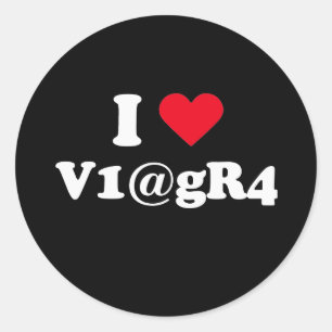 Ik hou van viagra ronde sticker