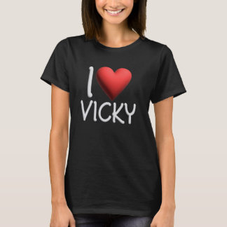 Ik hou van Vicky naam gepersonaliseerde meisje vro T-shirt