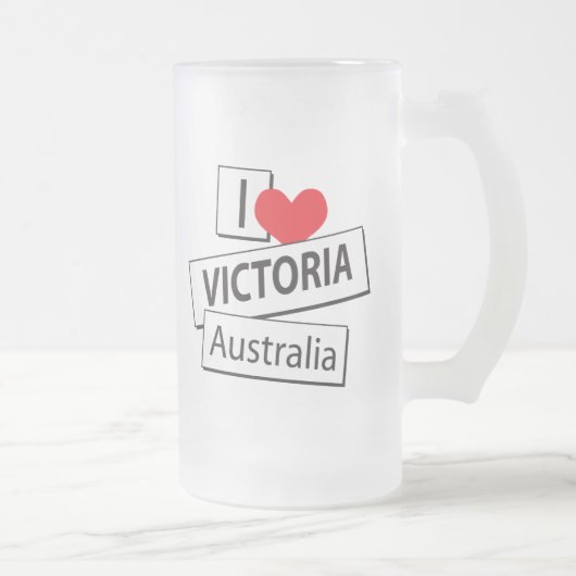 Ik hou van Victoria Australië Matglas Bierpul (Rechts)