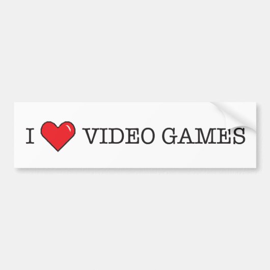 Ik hou van videogames bumpersticker (Voorkant)