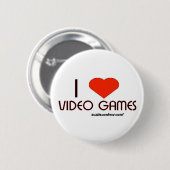 Ik hou van videogames ronde button 5,7 cm (Voorkant /achterkant)