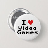 Ik hou van videogames ronde button 5,7 cm (Voorkant /achterkant)
