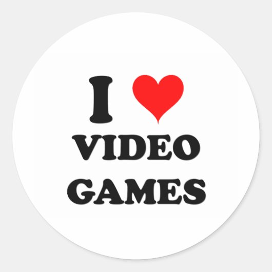Ik hou van videogames ronde sticker (Voorkant)