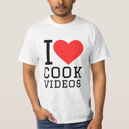 Ik hou van video's over koken t-shirt (Voorkant)