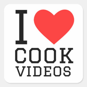 Ik hou van video's over koken vierkante sticker