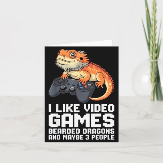 Ik Hou Van Videospellen Baardagaam Gamer Introvert Kaart (Voorkant)