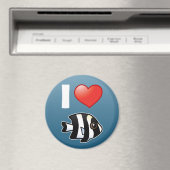 Ik hou van Vier Stripe Damselfish Magneet (Insitu (Vaatwasser))