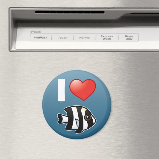 Ik hou van Vier Stripe Damselfish Magneet (Insitu (Vaatwasser))