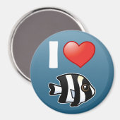 Ik hou van Vier Stripe Damselfish Magneet (Voorkant / Achterkant)