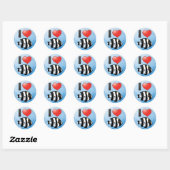 Ik hou van Vier Stripe Damselfish Ronde Sticker (Vel)