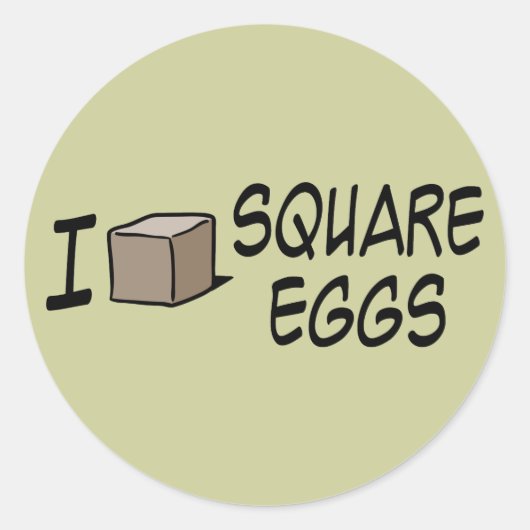 Ik hou van vierkante eieren ronde sticker (Voorkant)