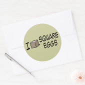 Ik hou van vierkante eieren ronde sticker (Envelop)