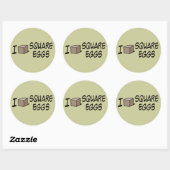 Ik hou van vierkante eieren ronde sticker (Vel)