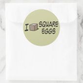 Ik hou van vierkante eieren ronde sticker (Tas)