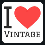 Ik hou van  vierkante sticker<br><div class="desc">Ik hou van ,  voor tijdliefhebbers</div>