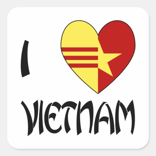 Ik hou van Vietnam Eenheid Vierkante Sticker (Voorkant)