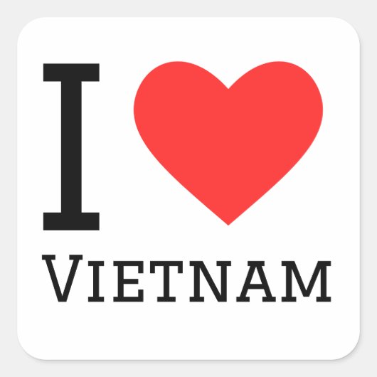 Ik hou van Vietnam Vierkante Sticker (Voorkant)