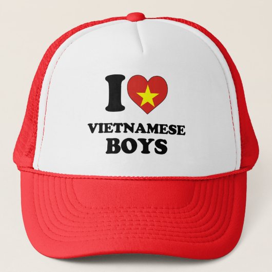 Ik hou van Vietnamese jongens Trucker Pet (Voorkant)