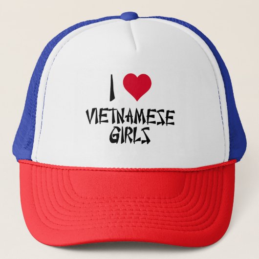 Ik hou van Vietnamese meisjes Trucker Pet (Voorkant)