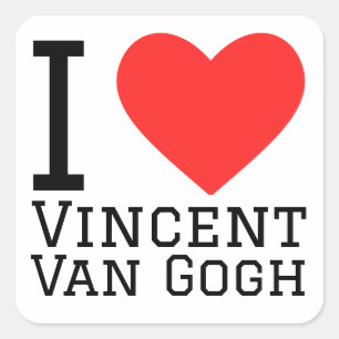 Ik hou van Vincent Van Gogh Vierkante Sticker