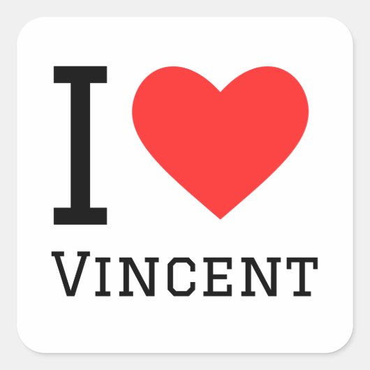 Ik hou van Vincent Vierkante Sticker (Voorkant)