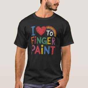 Ik Hou Van Vinger Schilderen Klas Kunst Kinderen M T-shirt