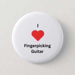 Ik hou van vingerplukken gitaar badge ronde button 5,7 cm