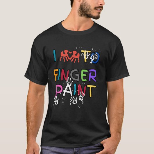 Ik hou van vingerverf Grappig Ik ben Paint Valenti T-shirt (Voorkant)