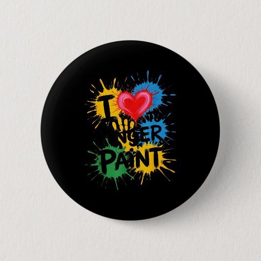 Ik hou van vingerverf stel kunstleraar Vinger  Ronde Button 5,7 Cm (Voorkant)