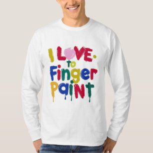 Ik hou van vingerverf t-shirt