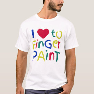 Ik hou van vingerverf t-shirt