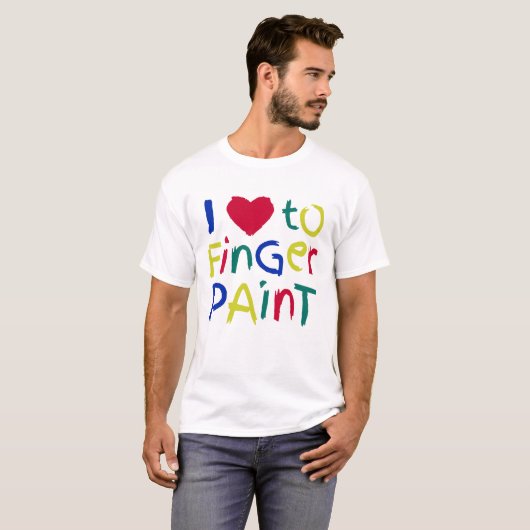 Ik hou van vingerverf t-shirt (Voorkant volledig)