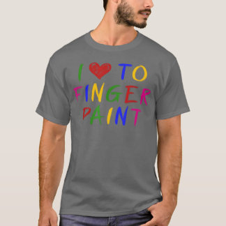 Ik hou van vingerverven, ik schilder een schattig t-shirt