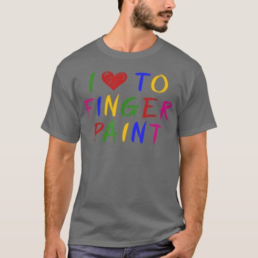Ik hou van vingerverven, ik schilder een schattig t-shirt (Voorkant)