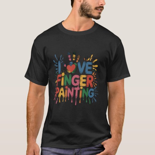 Ik hou van vingerverven plezier t-shirt (Voorkant)