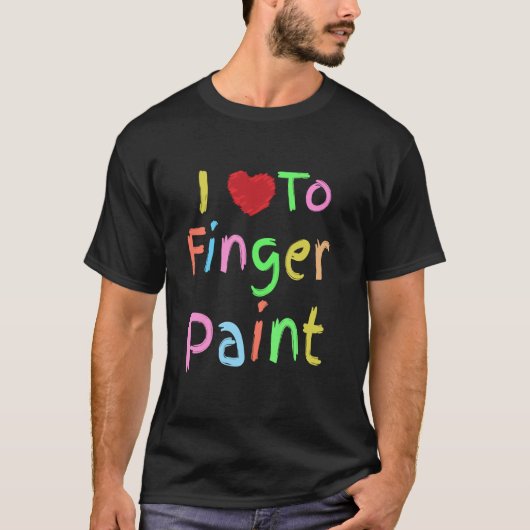 Ik hou van vingerverven shirt bijpassende shirts V (Voorkant)