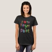 Ik hou van vingerverven shirt bijpassende shirts V (Voorkant volledig)