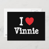 Ik hou van Vinnie hart T-Shirt Briefkaart (Voorkant / Achterkant)