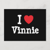 Ik hou van Vinnie hart T-Shirt Briefkaart (Voorkant)
