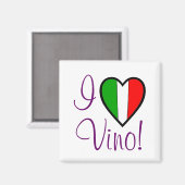 Ik hou van Vino-Italiaanse vlag Magneet (Voorkant / Achterkant)