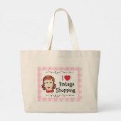 Ik hou van Vintage Boodschappentas Grote Tote Bag (Achterkant)