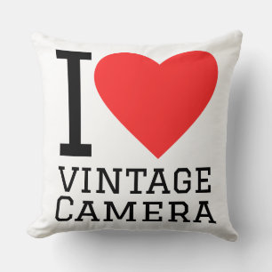 Ik hou van vintage camera kussen