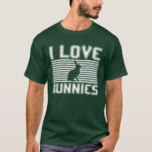 Ik hou van vintage konijnen t-shirt