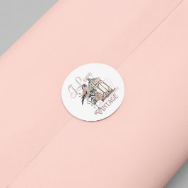 Ik hou van Vintage Ronde Sticker