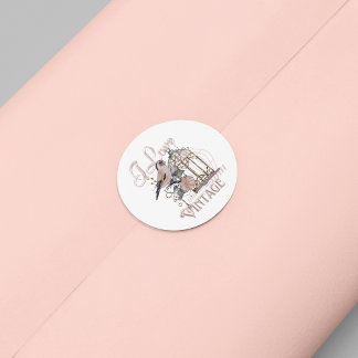 Ik hou van Vintage Ronde Sticker